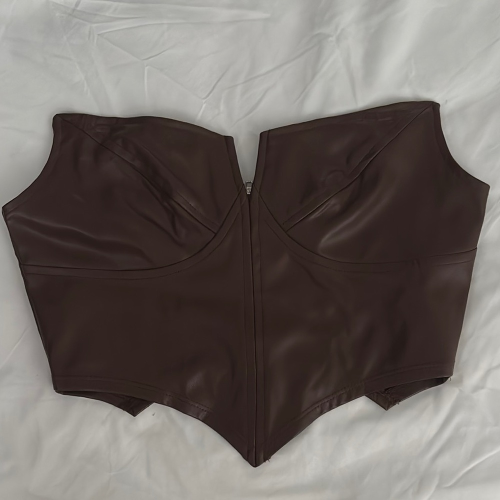 Moda Brown Crop Top